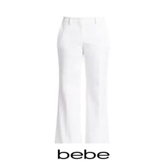 💎 Bebe - White/Cream Flare Pants 💎 - Picture 1 of 6